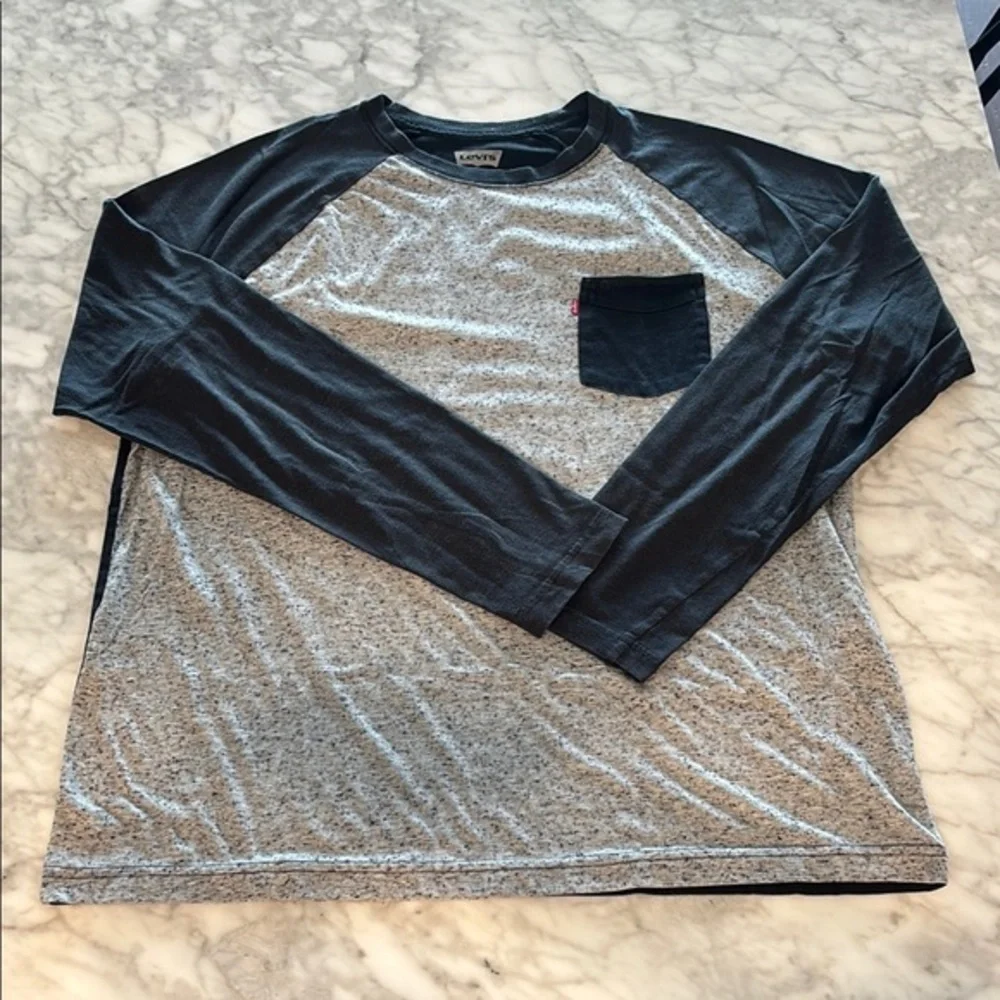 Levi's Gray and Black Long Sleeve Shirt